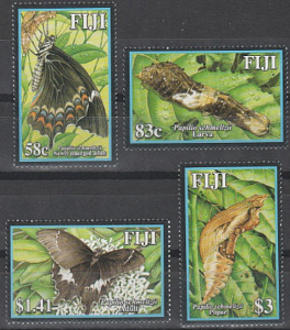 Фиджи, Мотыльки, 2004, 4 марки Фиджи, Мотыльки, 2004, 4 марки